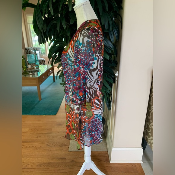 🏝🏝Bisou Bisou Multi-color Lightweight Boho Beaded Beach Pool Coverup Size S🏝 - Picture 3 of 8